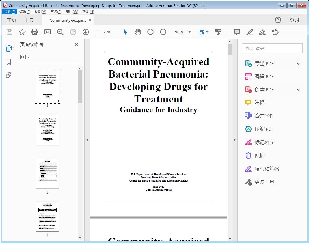 Community-Acquired Bacterial Pneumonia  Developing Drugs for Treatment[附网盘链接]