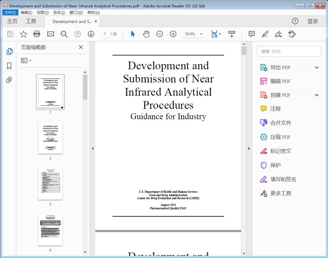 Development and Submission of Near Infrared Analytical Procedures[附网盘链接]