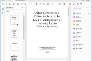 FDA ANDA Submissions — Refuse to Receive for Lack of Justification of Impurity Limits