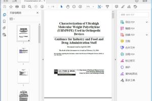 FDA Characterization of Ultrahigh Molecular Weight Polyethylene (UHMWPE) Used in Orthopedic Devices