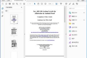 FDA CPG Sec. 683.100  Action Levels for Aflatoxins in Animal Feeds