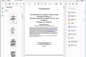 FDA Draft Classification of Activities as Harvesting, Packing, Holding, or ManufacturingProcessing for Farms and Facilities