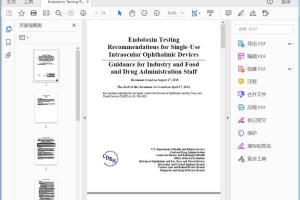 FDA Endotoxin Testing Recommendations for Single-Use Intraocular Ophthalmic Devices